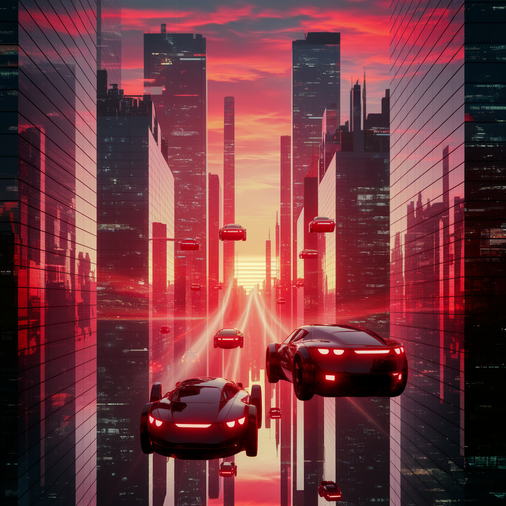 Atardecer sobre la Ciudad Cibernética: Horizonte Redveil