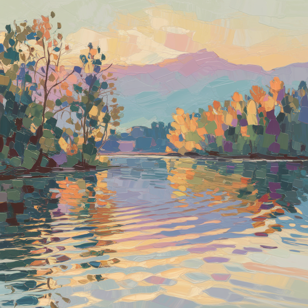 Impressionistischer Sonnenaufgang am See