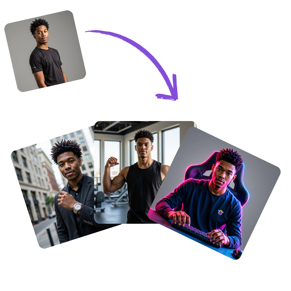 Beispiele für mit Photomatic generierte KI-Avatare