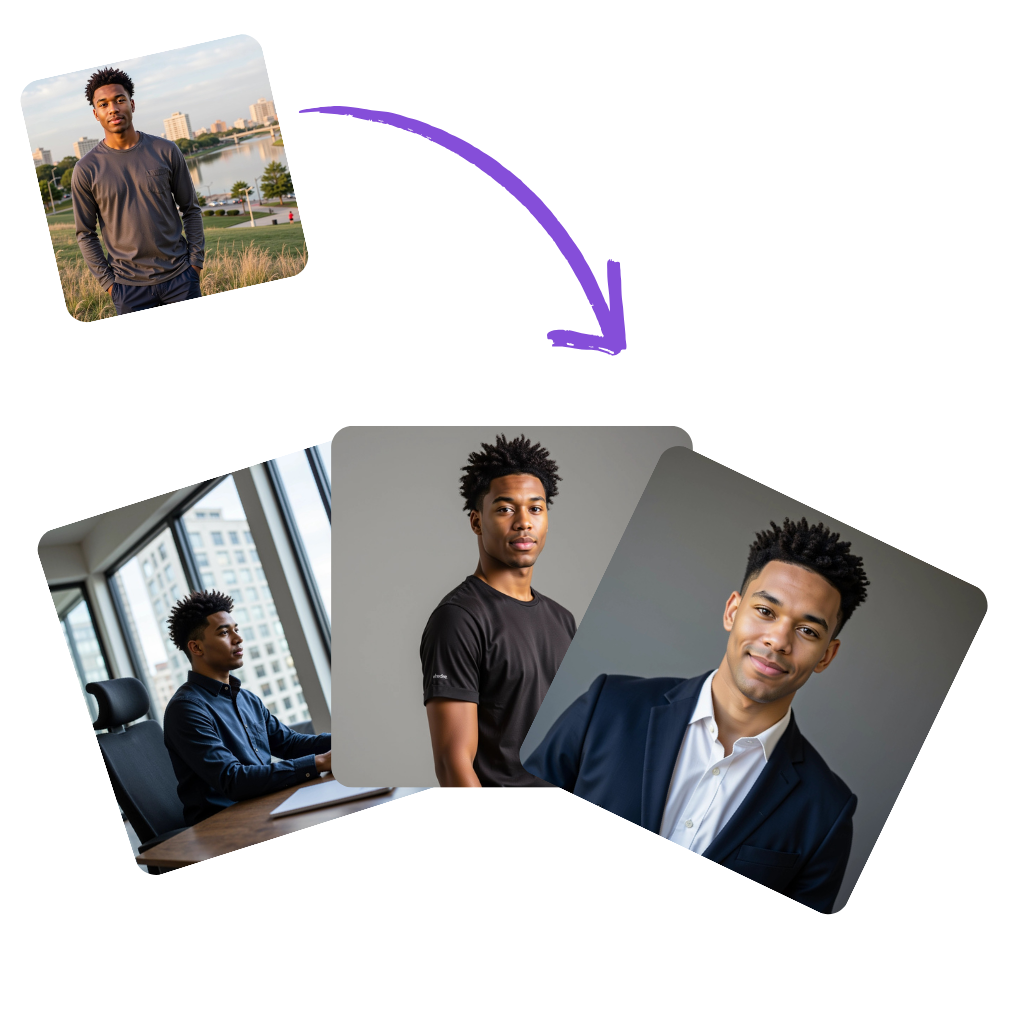 Beispiele für mit Photomatic generierte professionelle Bewerbungsfotos