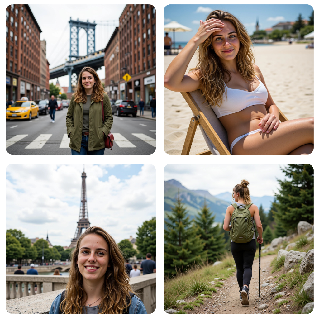 Beispiele für mit Photomatic generierte Reisefotos