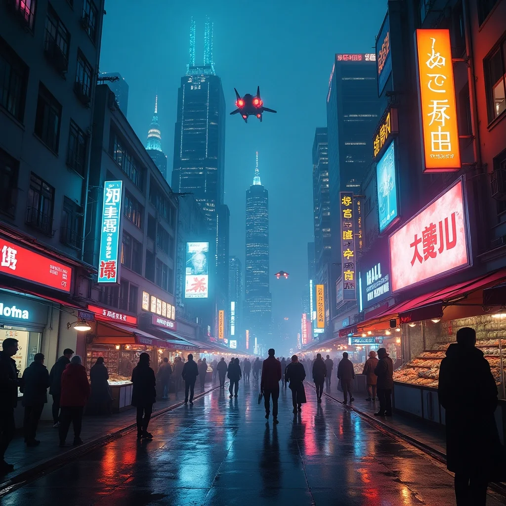 Noches de neón en la metrópolis cyberpunk