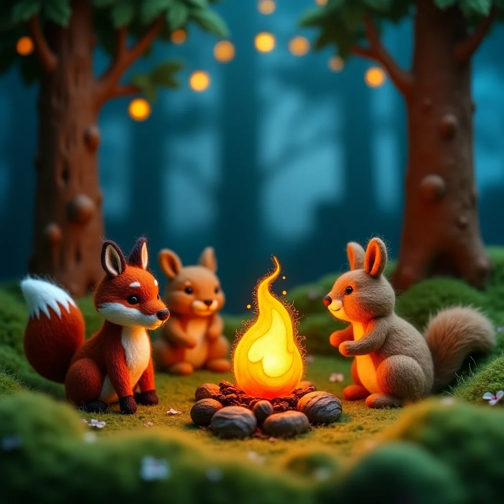 Reunión Crepuscular en el Bosque de Fieltro