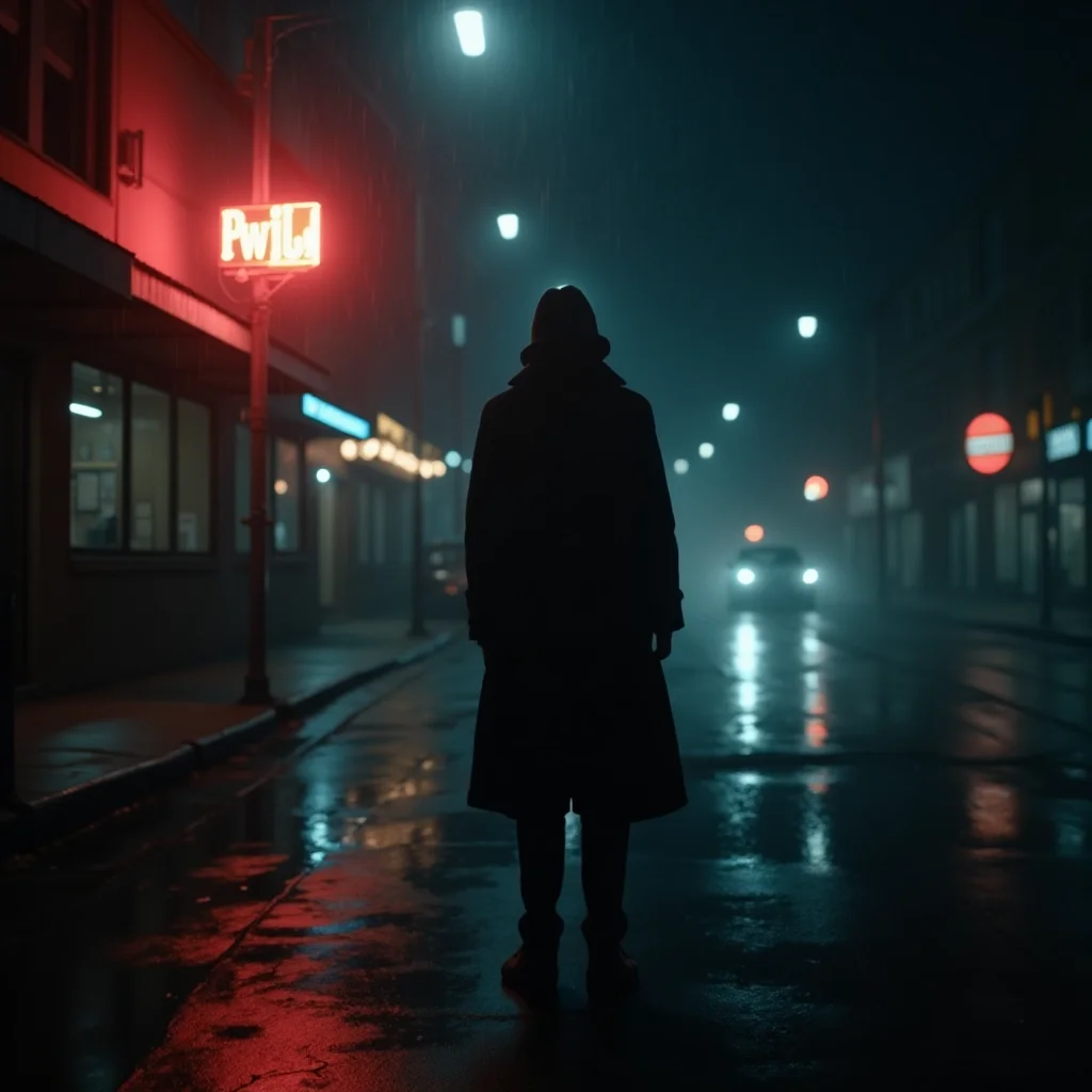 Neónové tiene: Film noir dážď