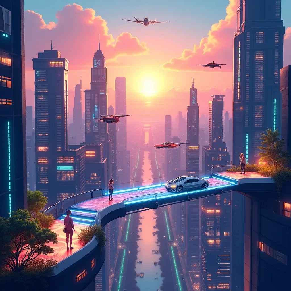 Paisaje Urbano Futurista Isométrico