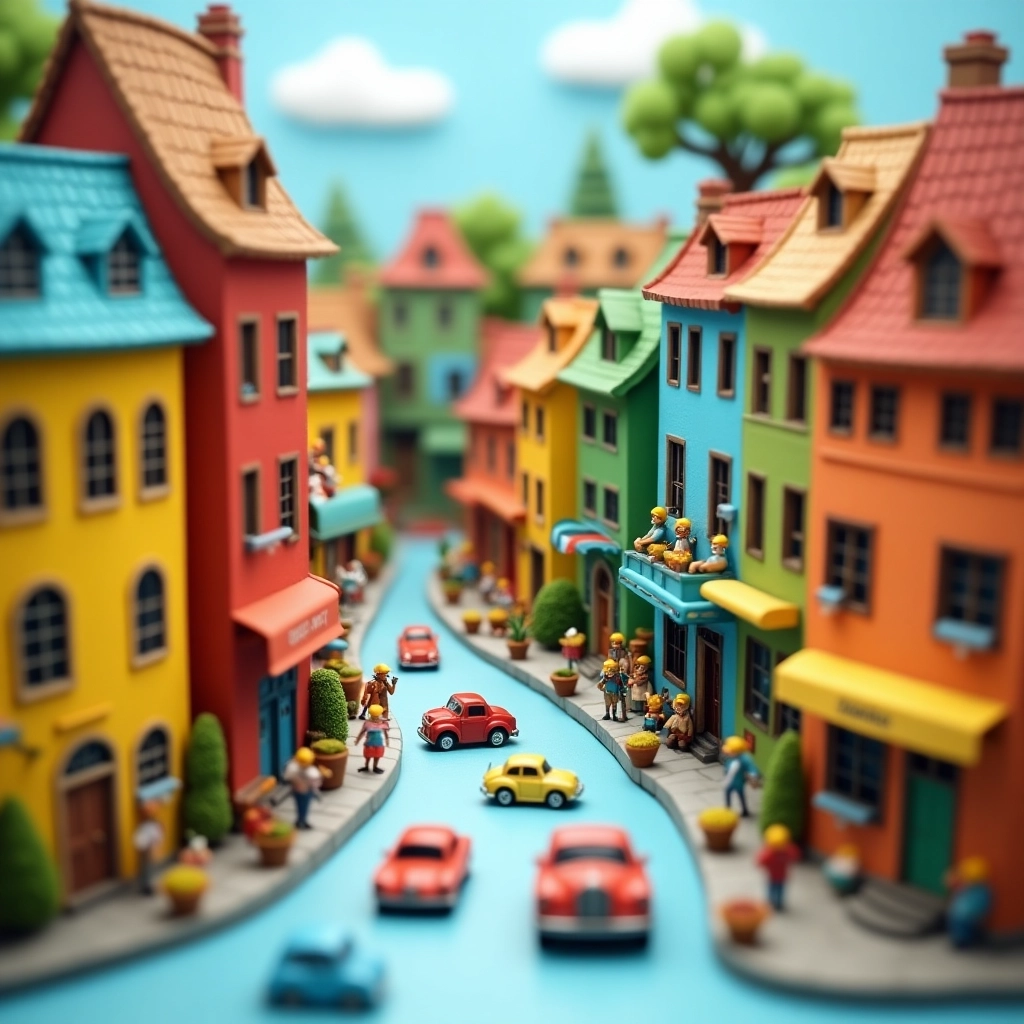 AI Generated Miniature Cityscape
