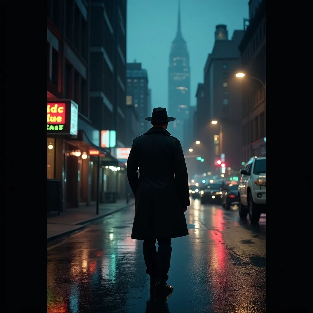 Detective noir bajo la lluvia