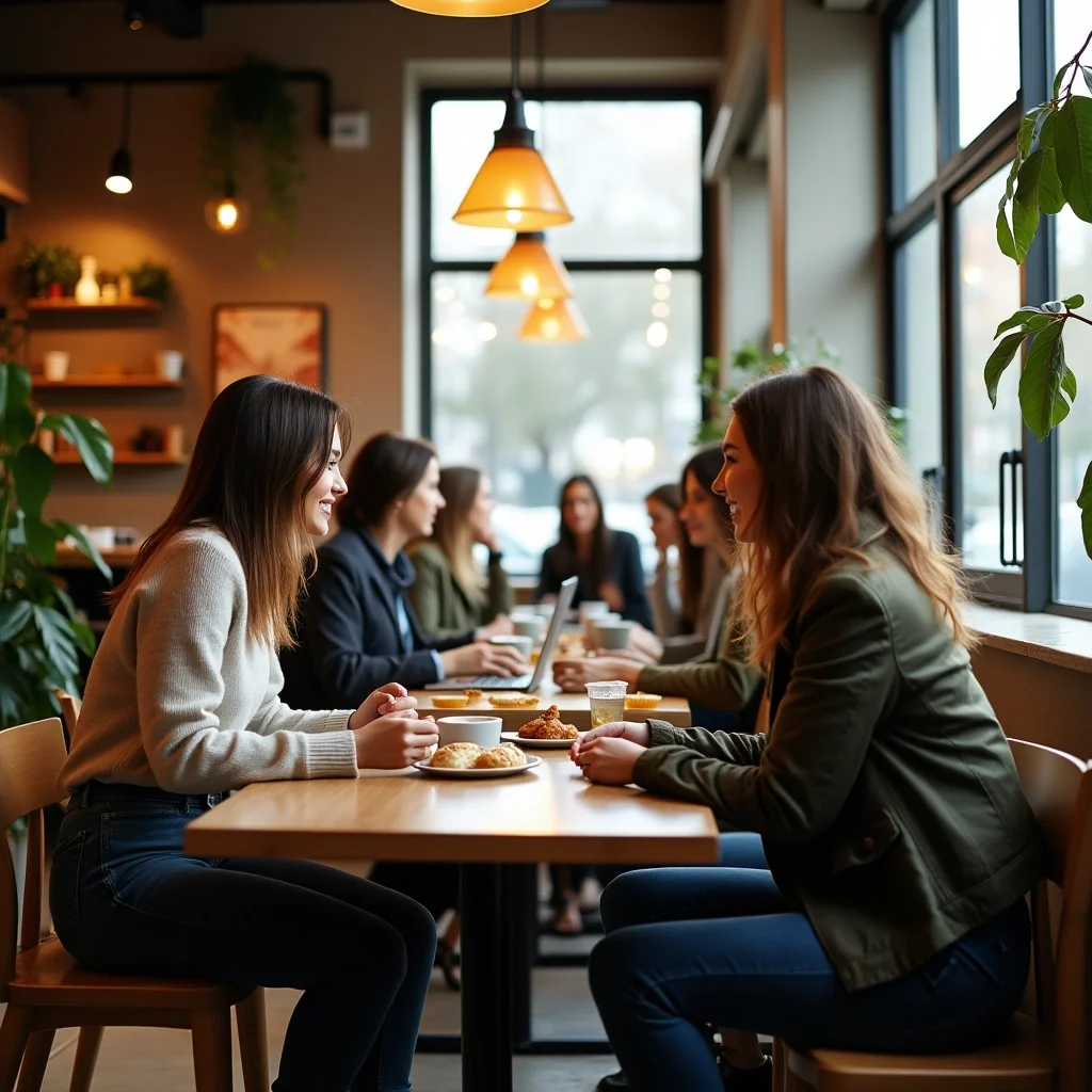 Ambiente moderno de cafetería mocha