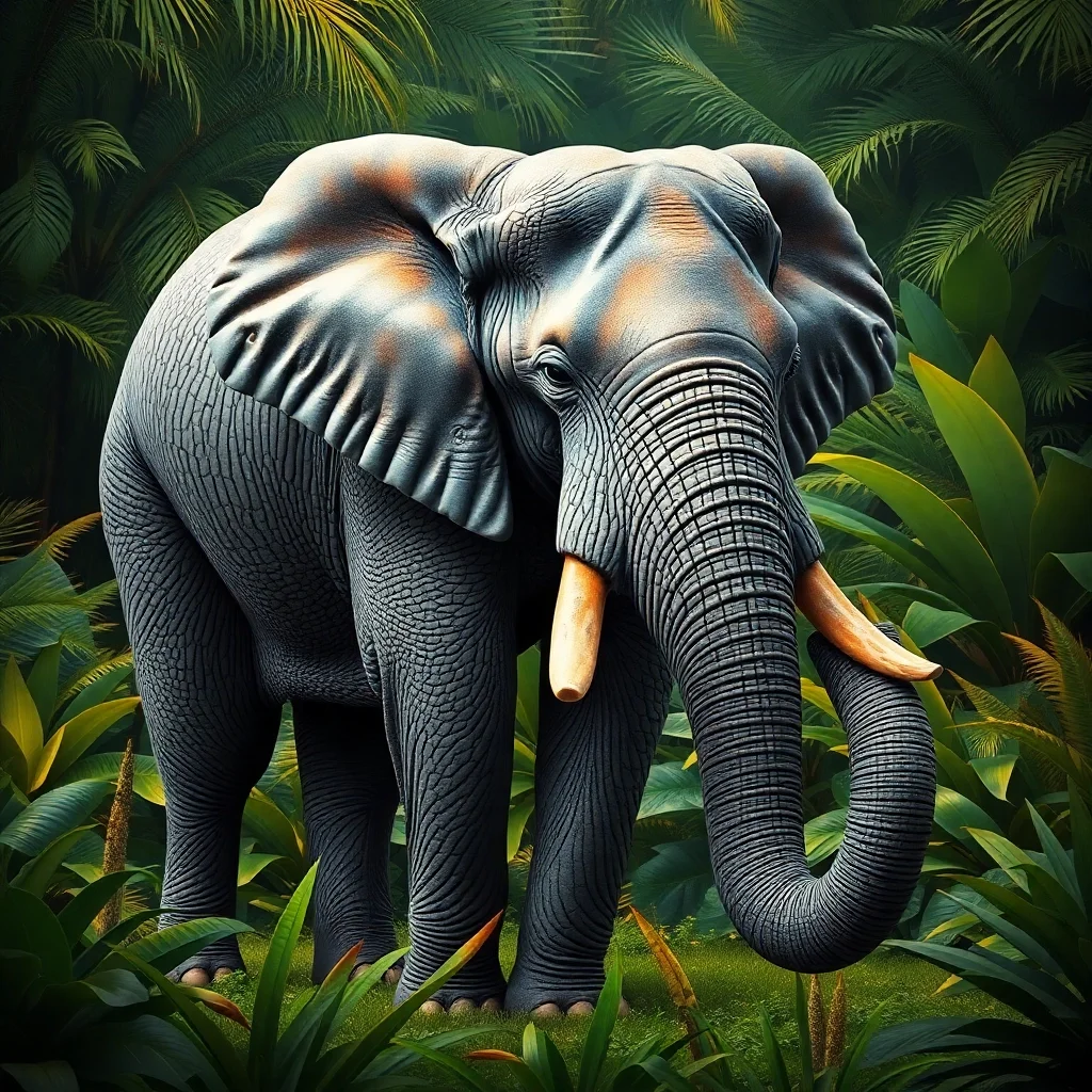 Elefante della Giungla Testurizzato