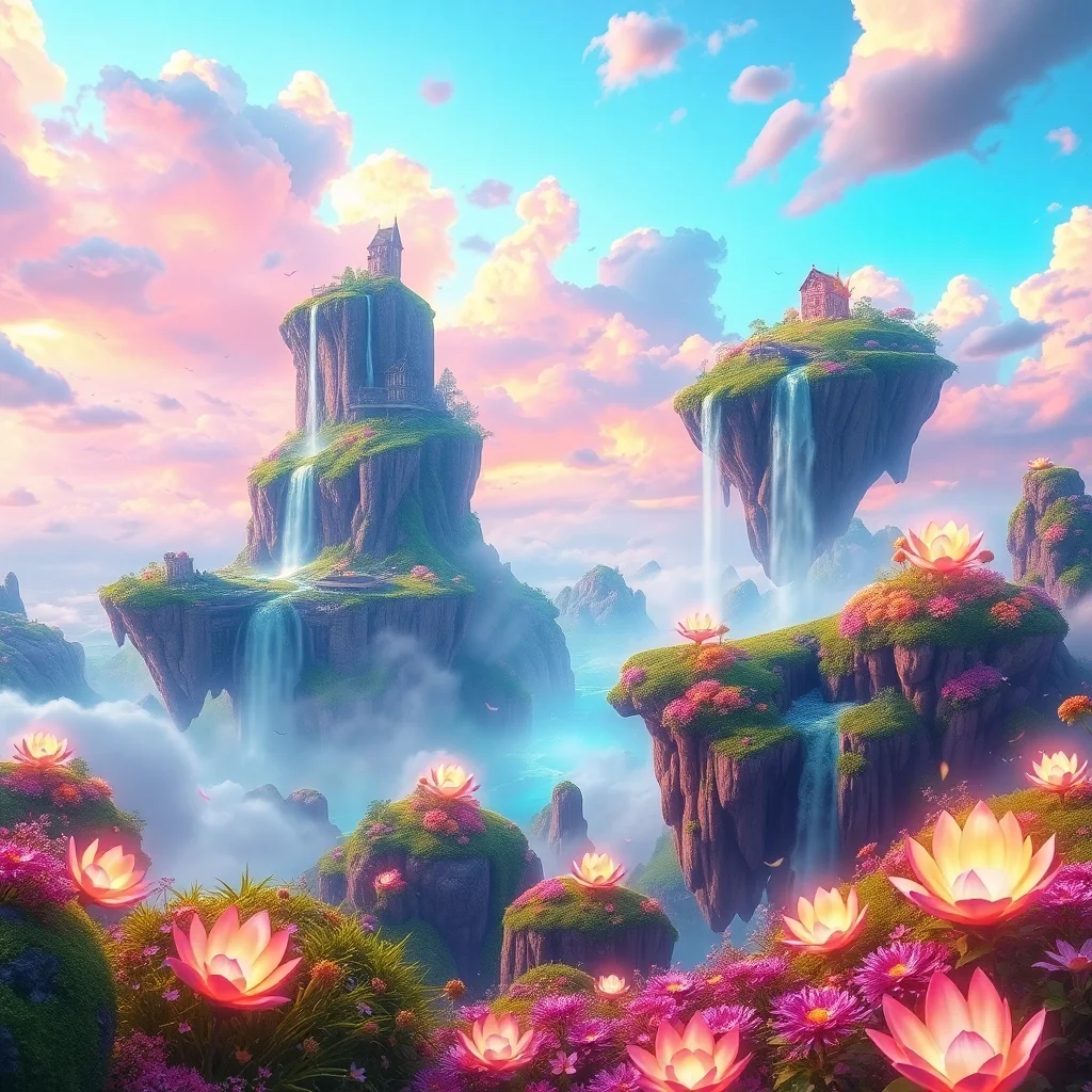 Paisaje Onírico Surrealista: Islas Flotantes