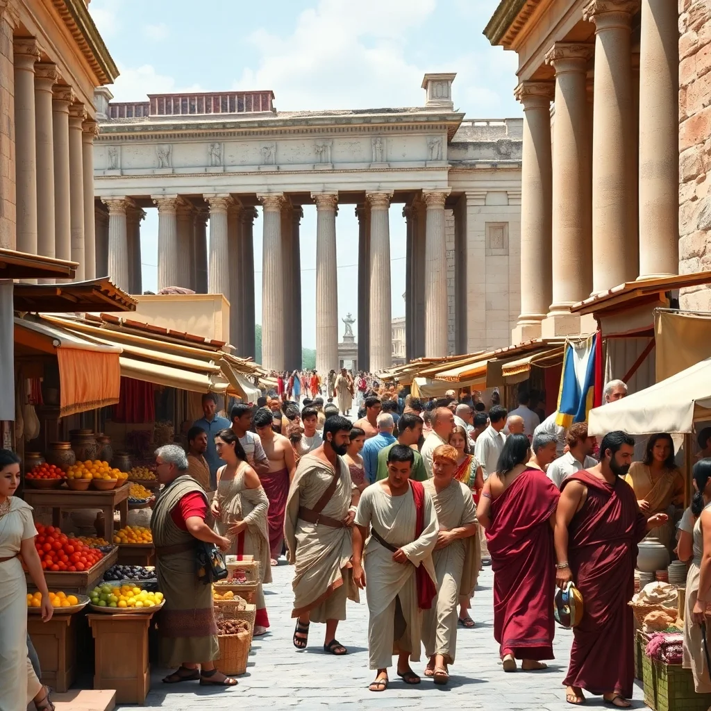 Mercado callejero de la Antigua Roma