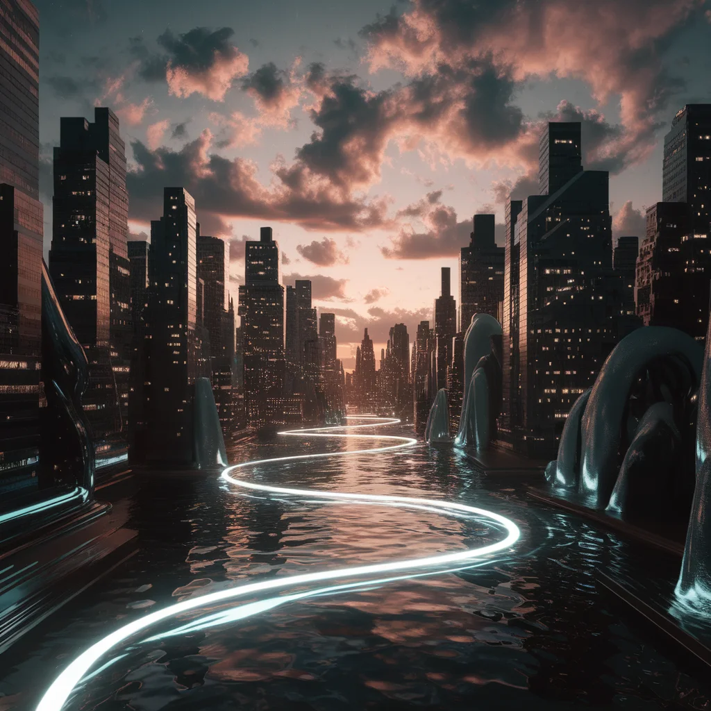 Paisaje Onírico del Crepúsculo Neón