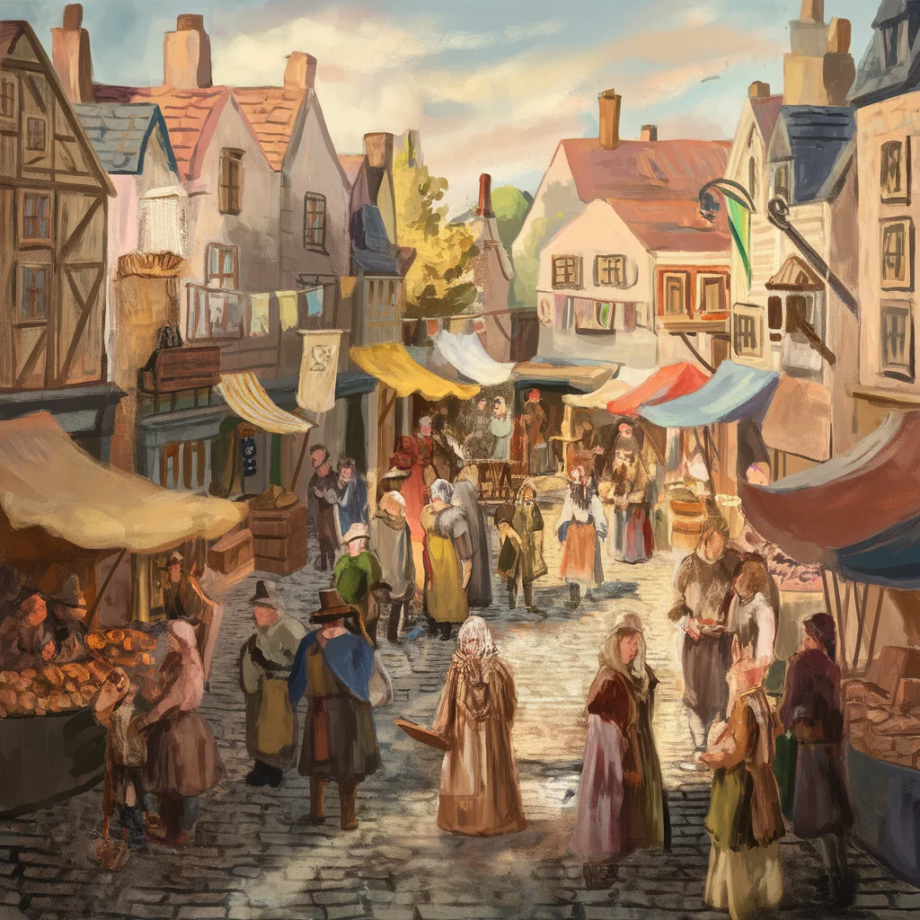 El bullicio del mercado medieval