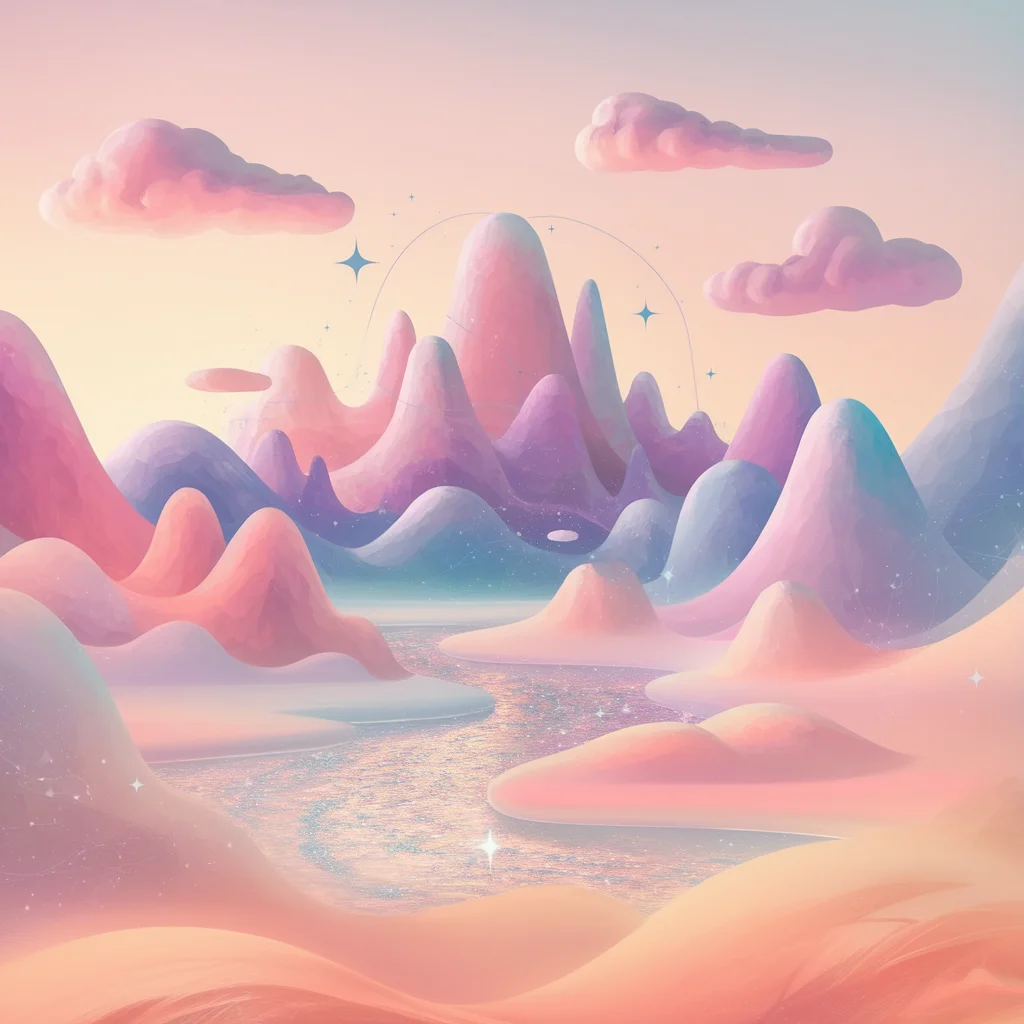 Amanecer Melocotón Sobre Montañas Pastel de Ensueño