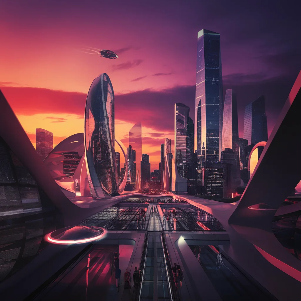 Anochecer Neón: Horizonte Futurista