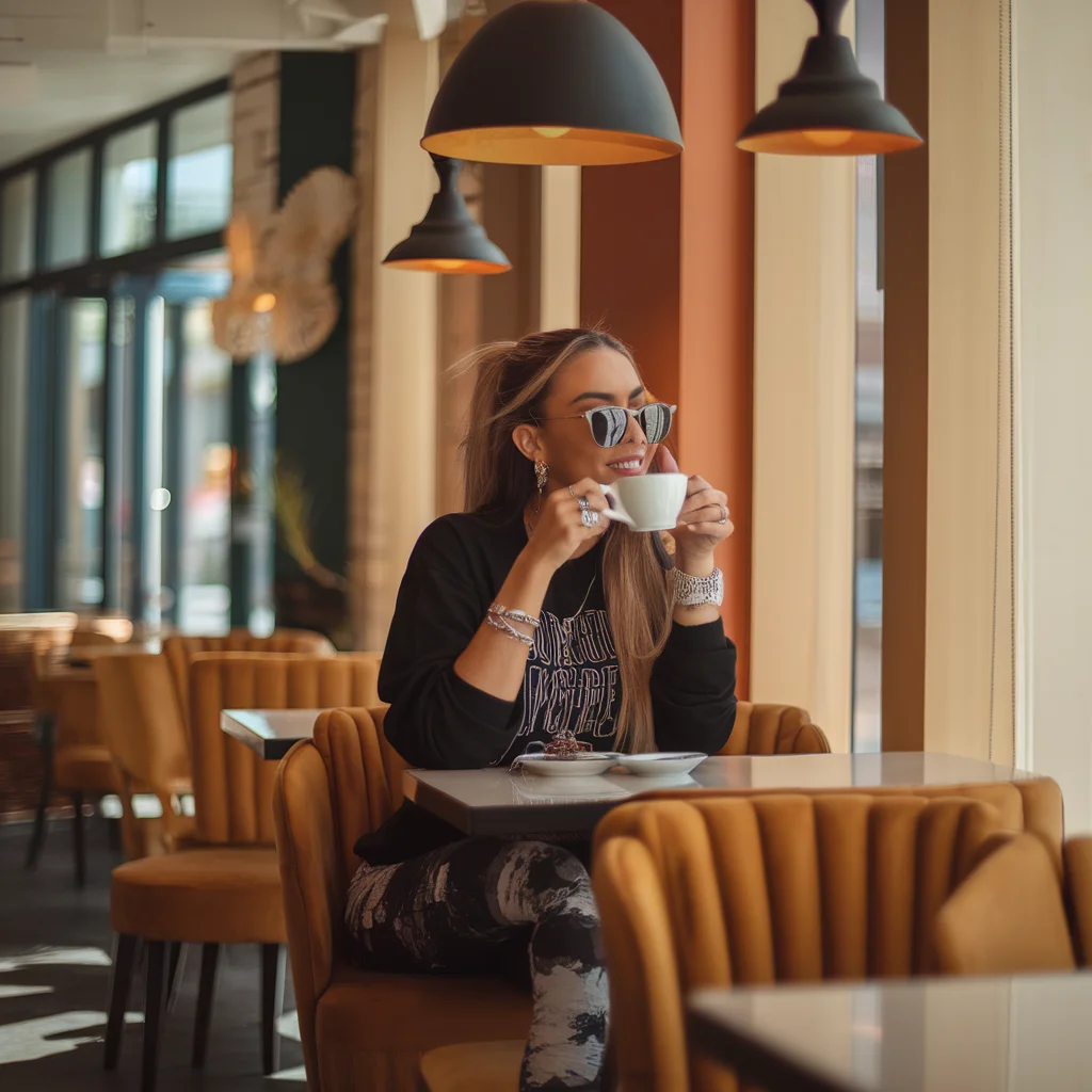 Momento de Café Mocha a la Moda