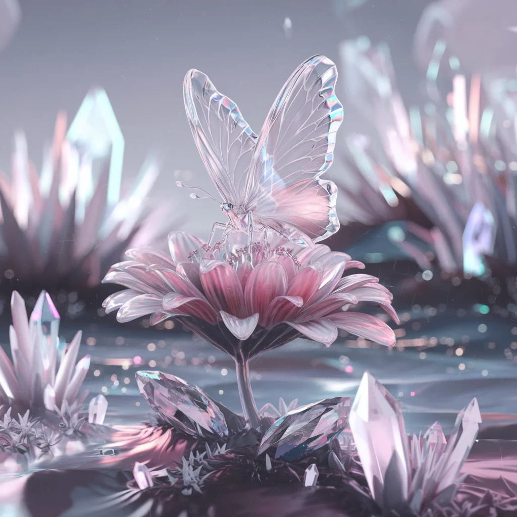 Mariposa de Cristal en Flor
