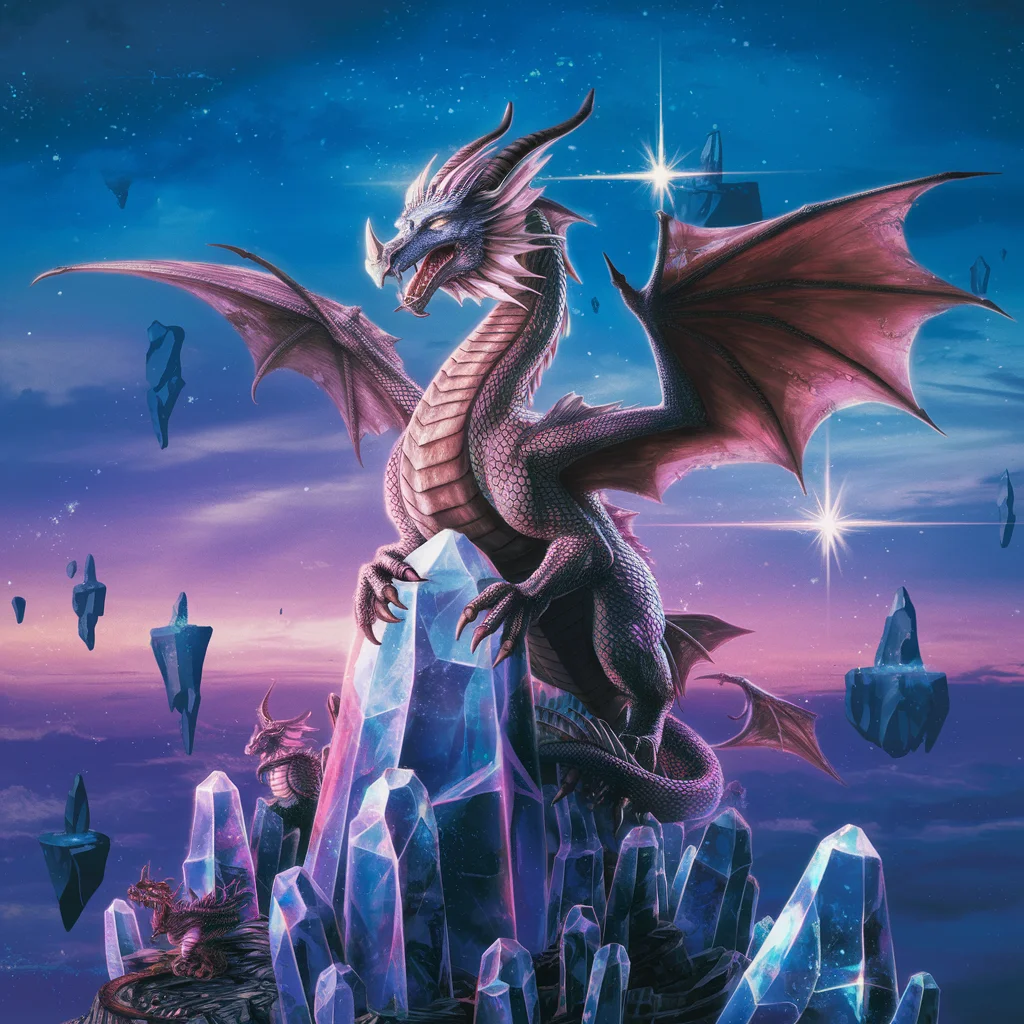 La guarida del dragón en el crepúsculo de cristal