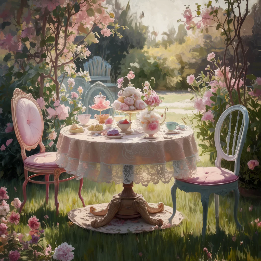 Fiesta de té encantada en el jardín