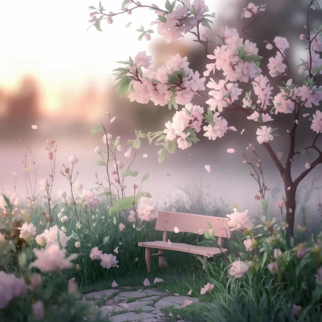 Jardín de Amanecer Fantasioso en Tonos Pastel Suaves