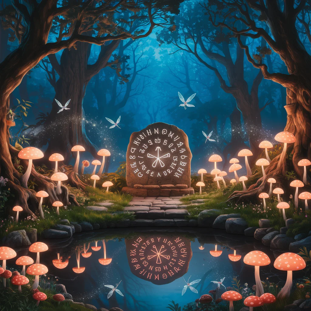 Altar Encantado del Bosque al Atardecer