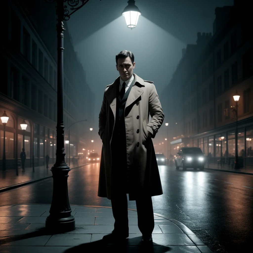 Detective noir en la niebla