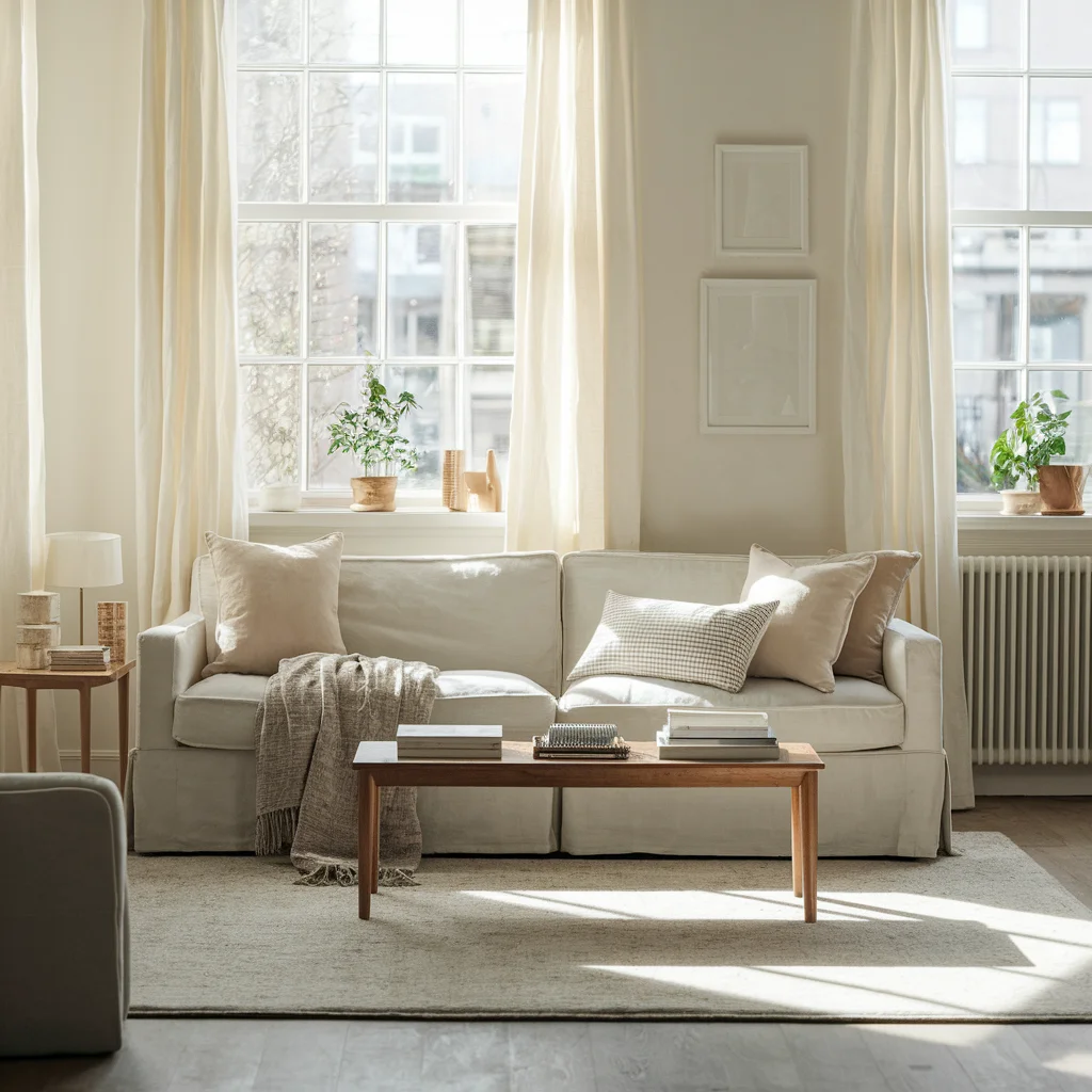 Sala de Estar con Estilo y Luz Solar