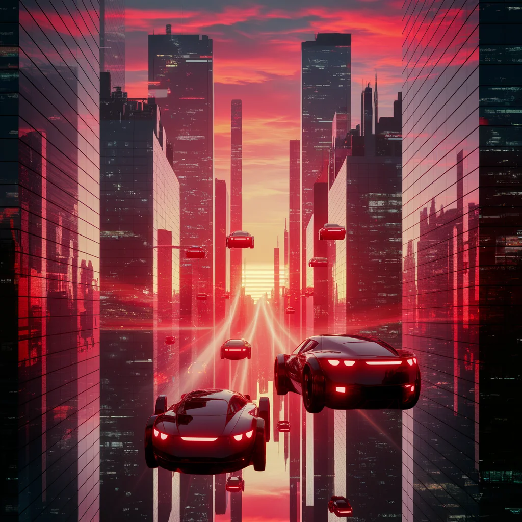 Atardecer sobre la Ciudad Cibernética: Horizonte Redveil