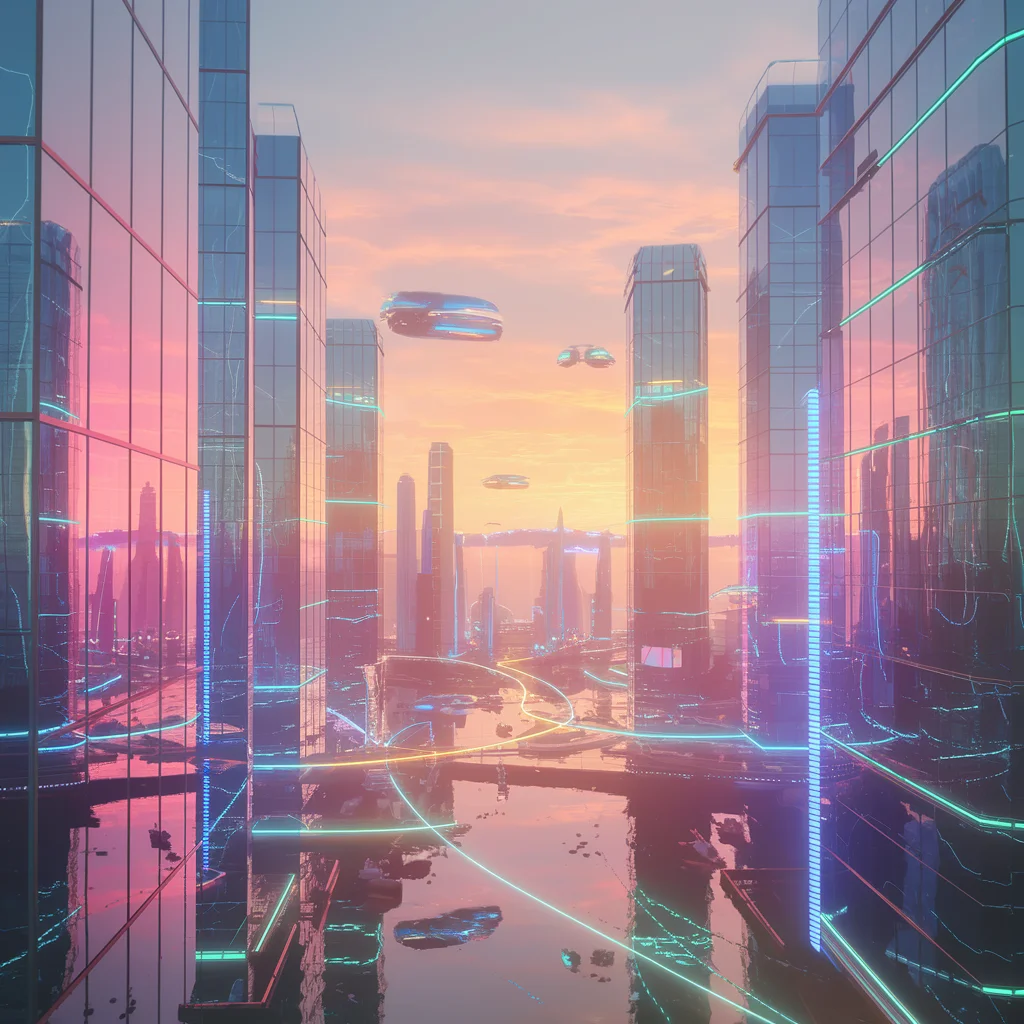 Paisaje Urbano Futurista de Prismas