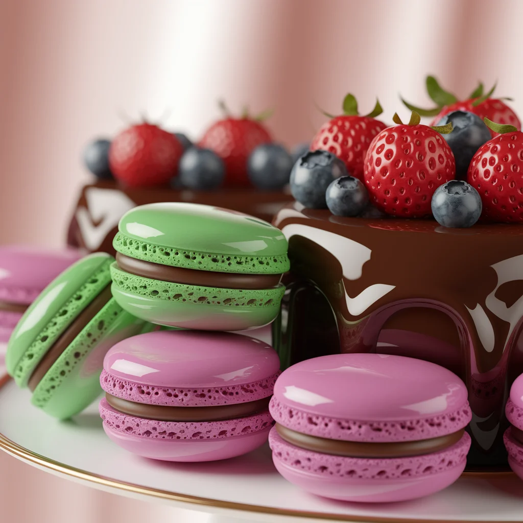 Exhibición de Postres Gourmet Brillantes