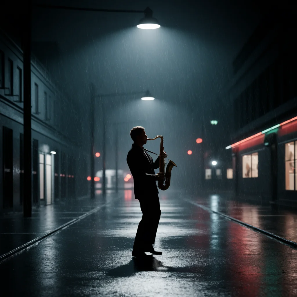 Jazz en una Noche Lluviosa: Ambiente Cinematográfico y Discreto