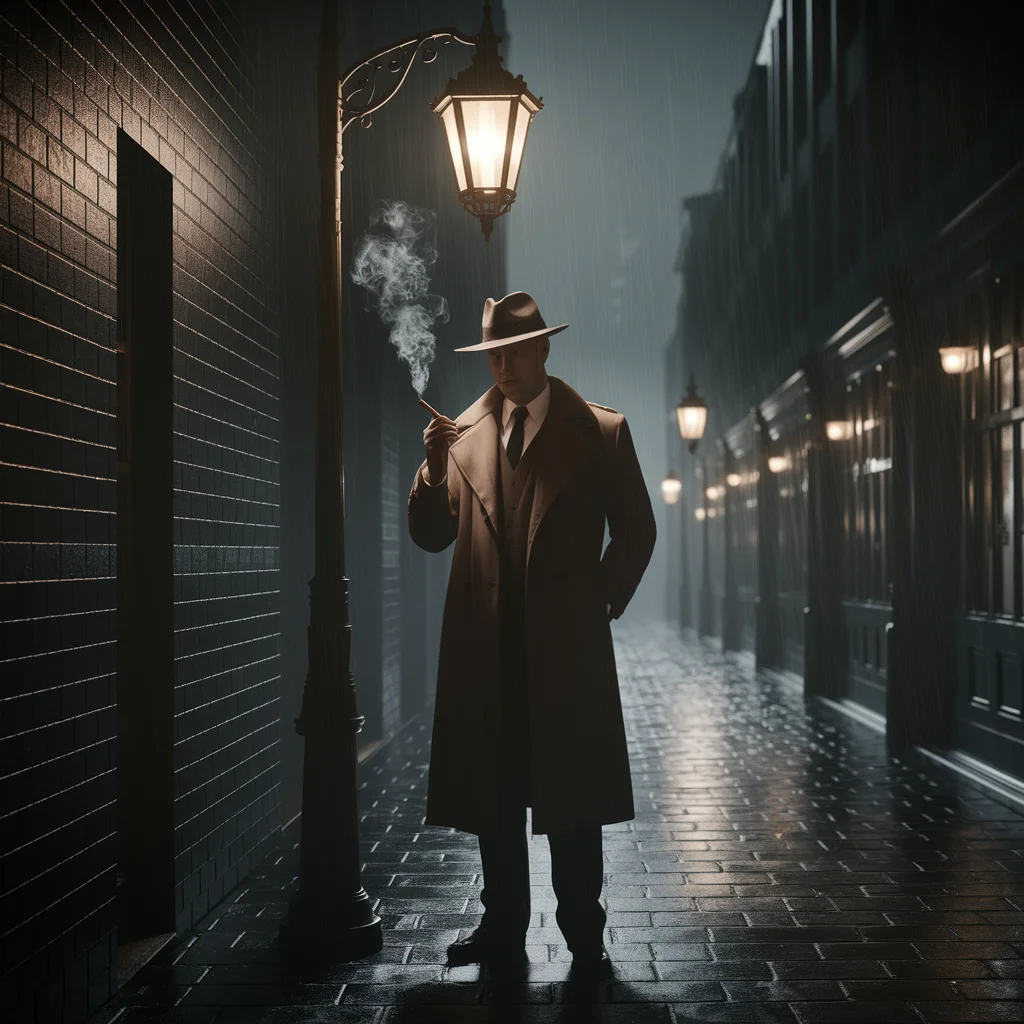 Detective noir bajo la lluvia