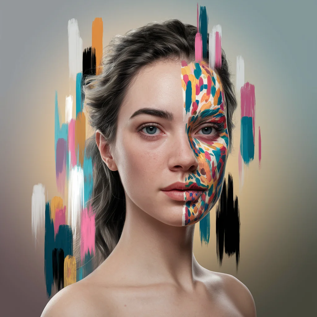 Retrato Surrealista Sobrepintado