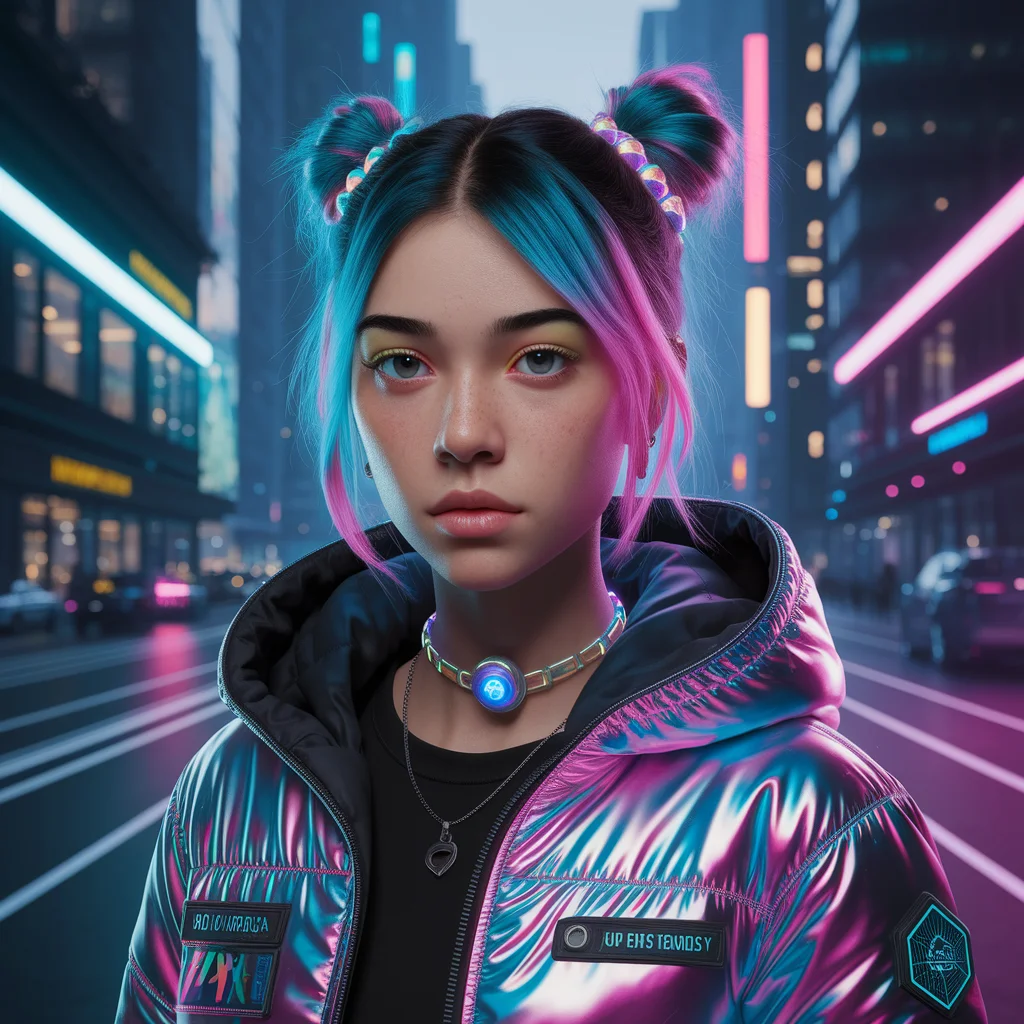 Retrato Neón Futurista