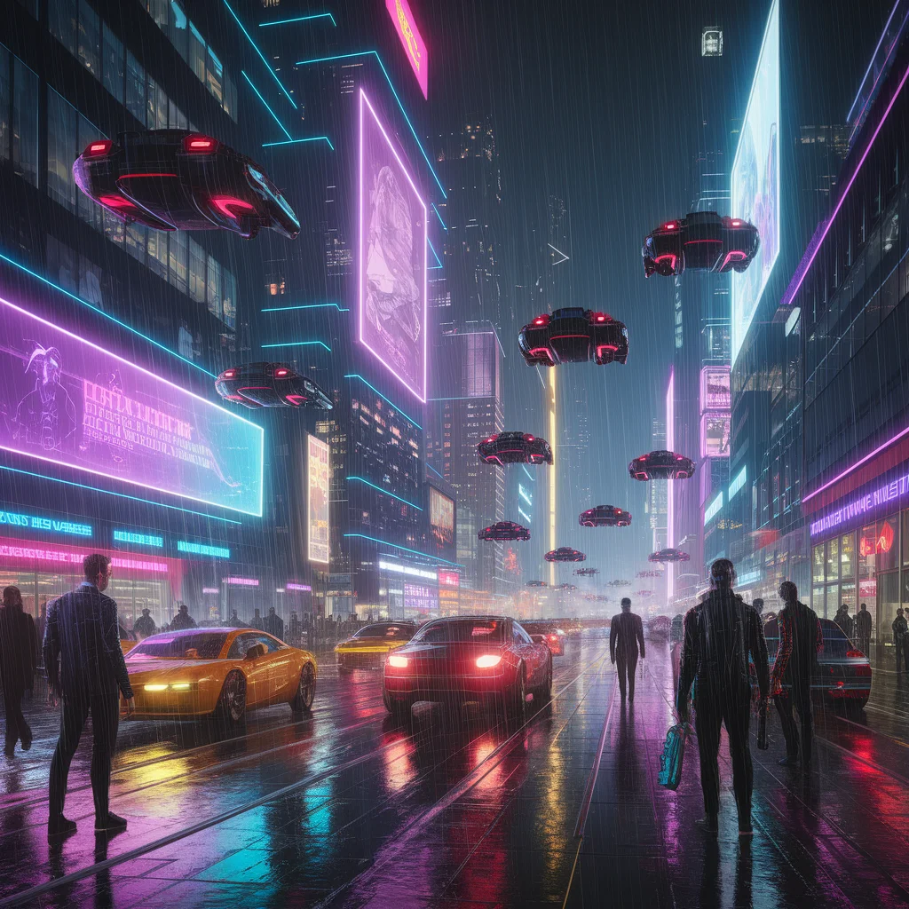 Noches de neón: Paisaje urbano cyberpunk