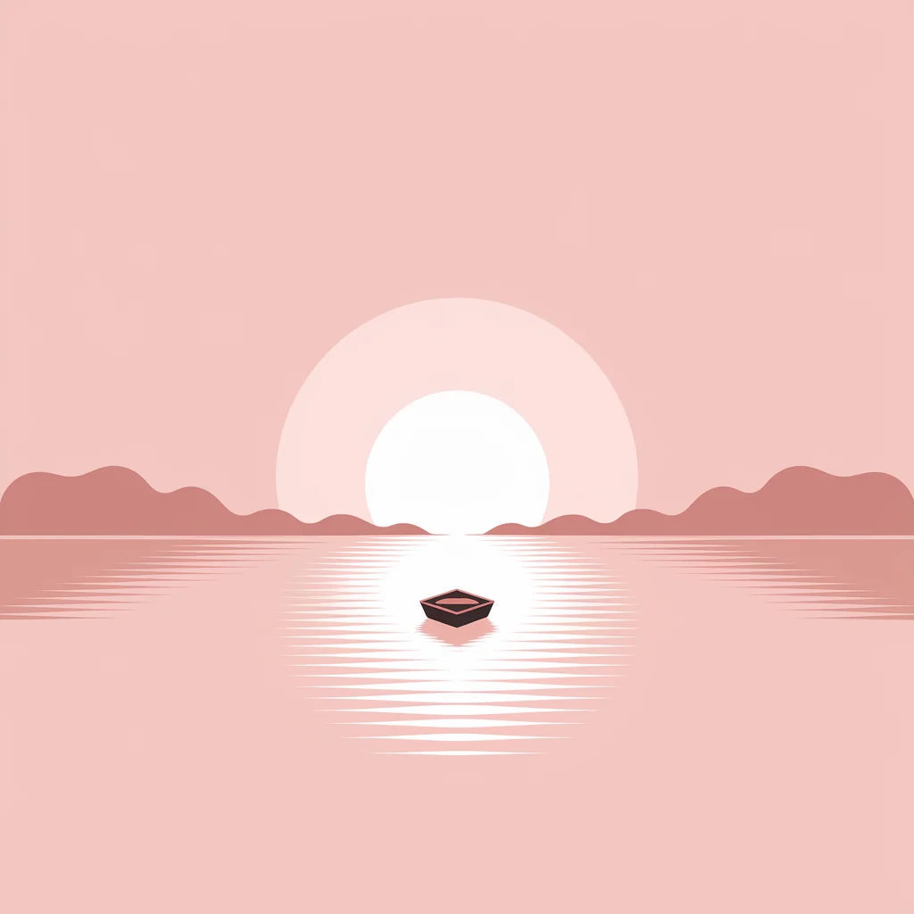 Amanecer minimalista y tranquilo en el lago