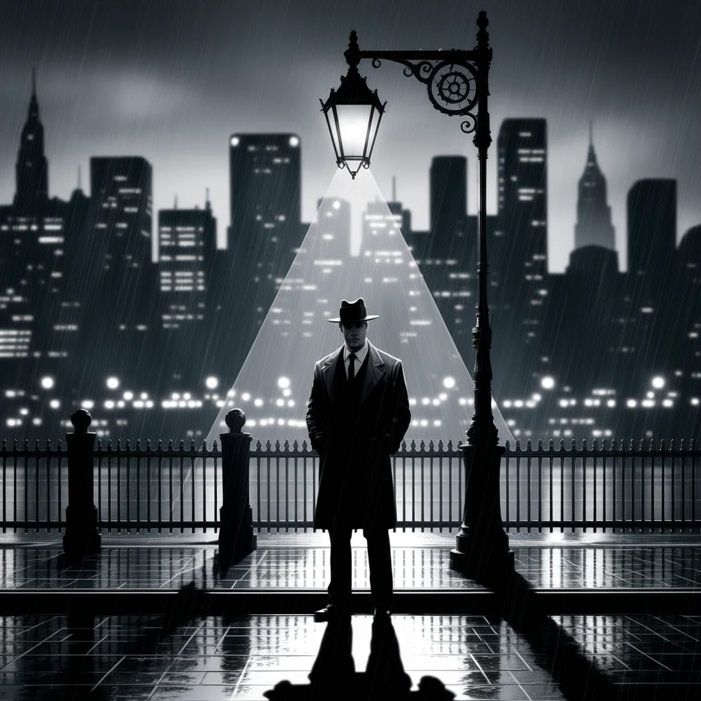 Detective noir bajo la lluvia