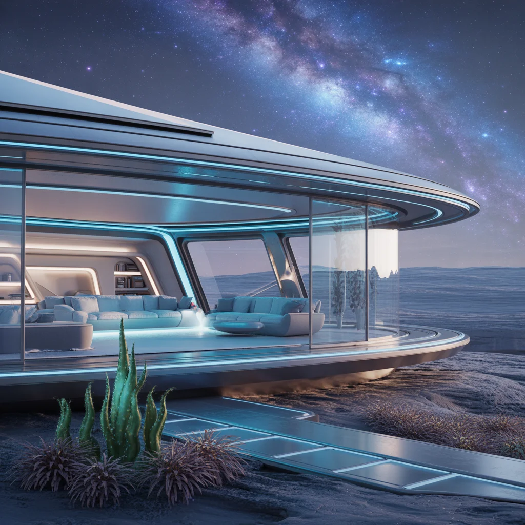 Oasis Futurista en el Hogar Espacial