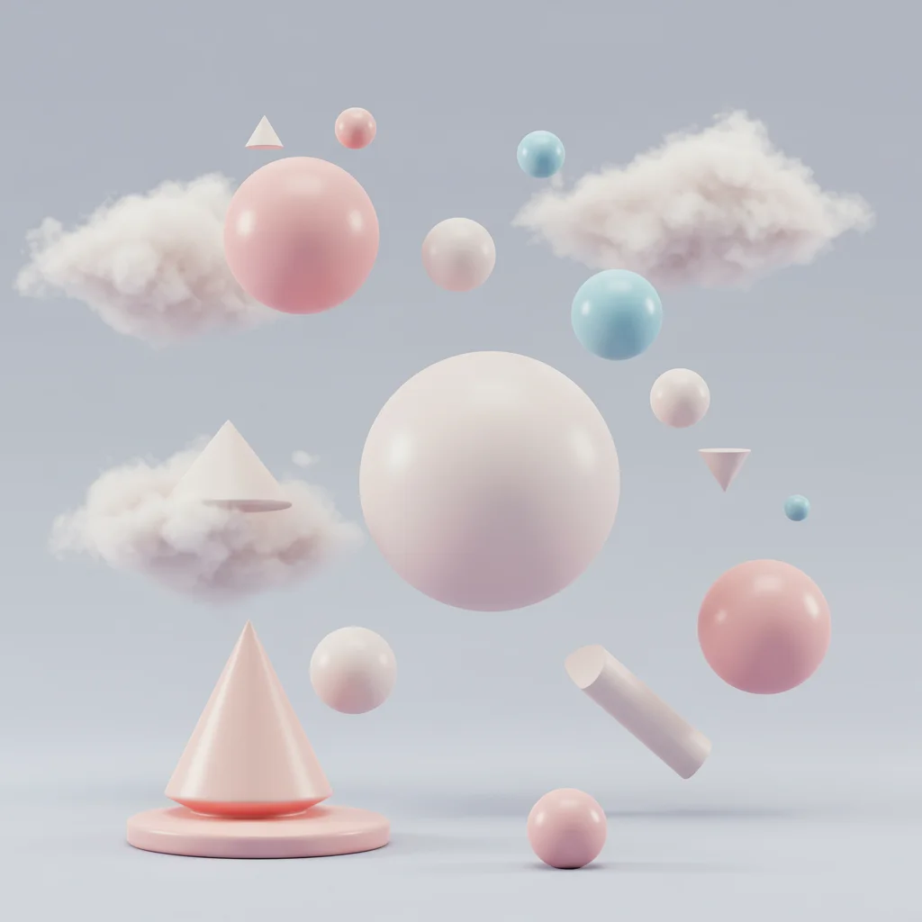 Maravilloso Mundo Geométrico 3D Minimalista y Soñador