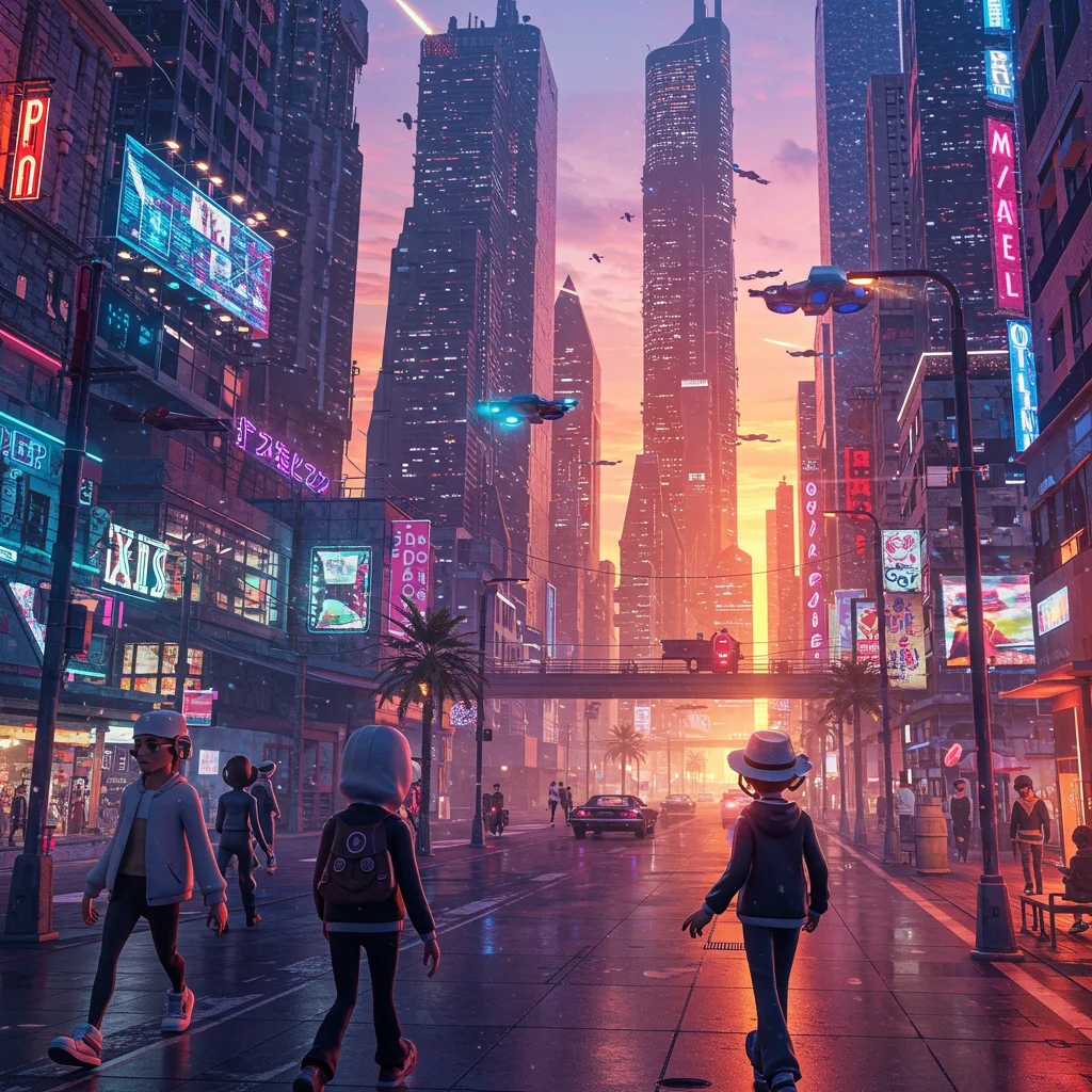 Paisaje urbano hipertoon futurista