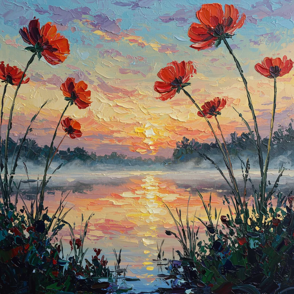 Paisaje onírico surrealista al óleo