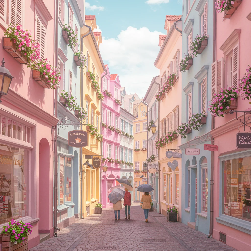 Calle Primaveral Pastel y Fantasiosa