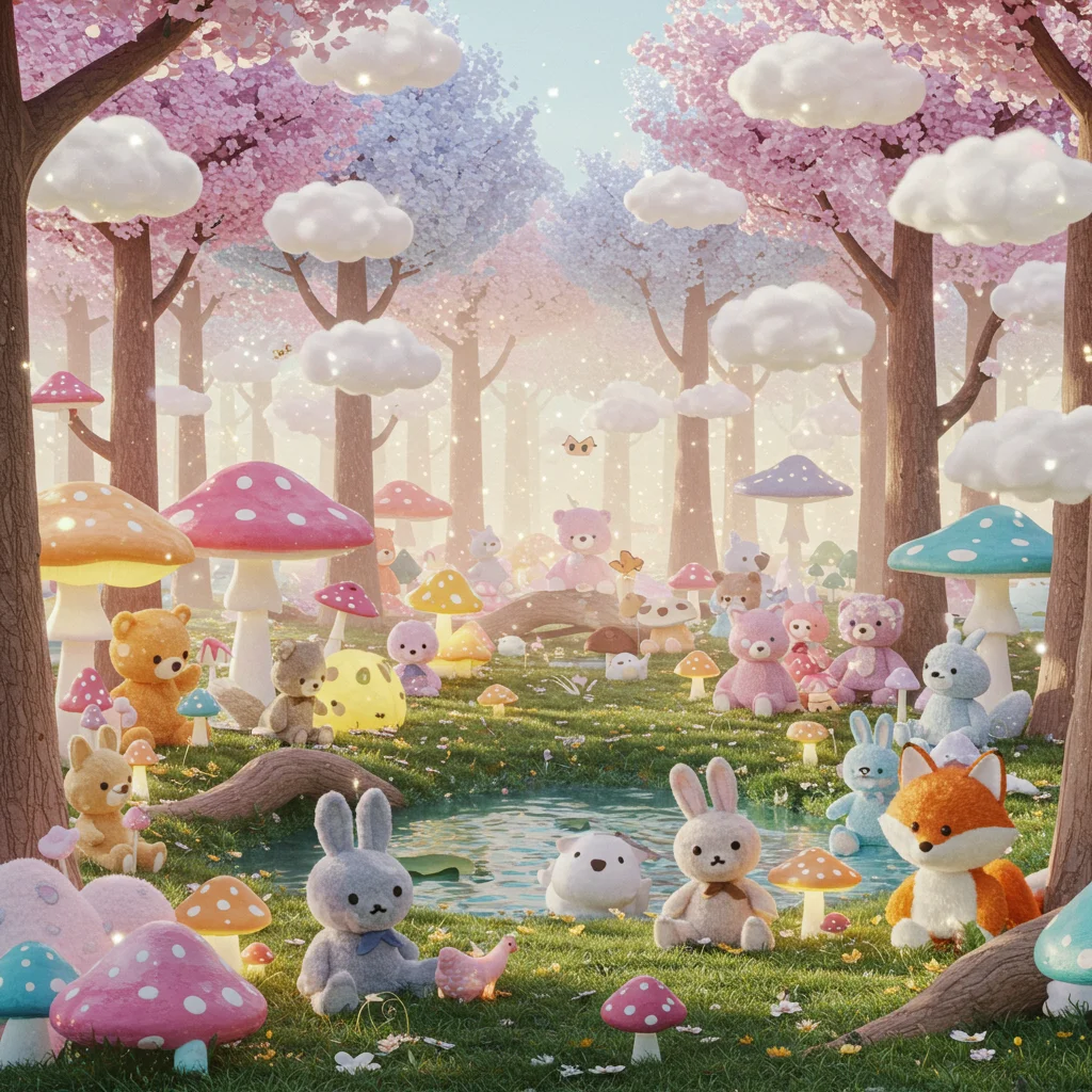 Reunión Encantada en el Bosque de Peluches