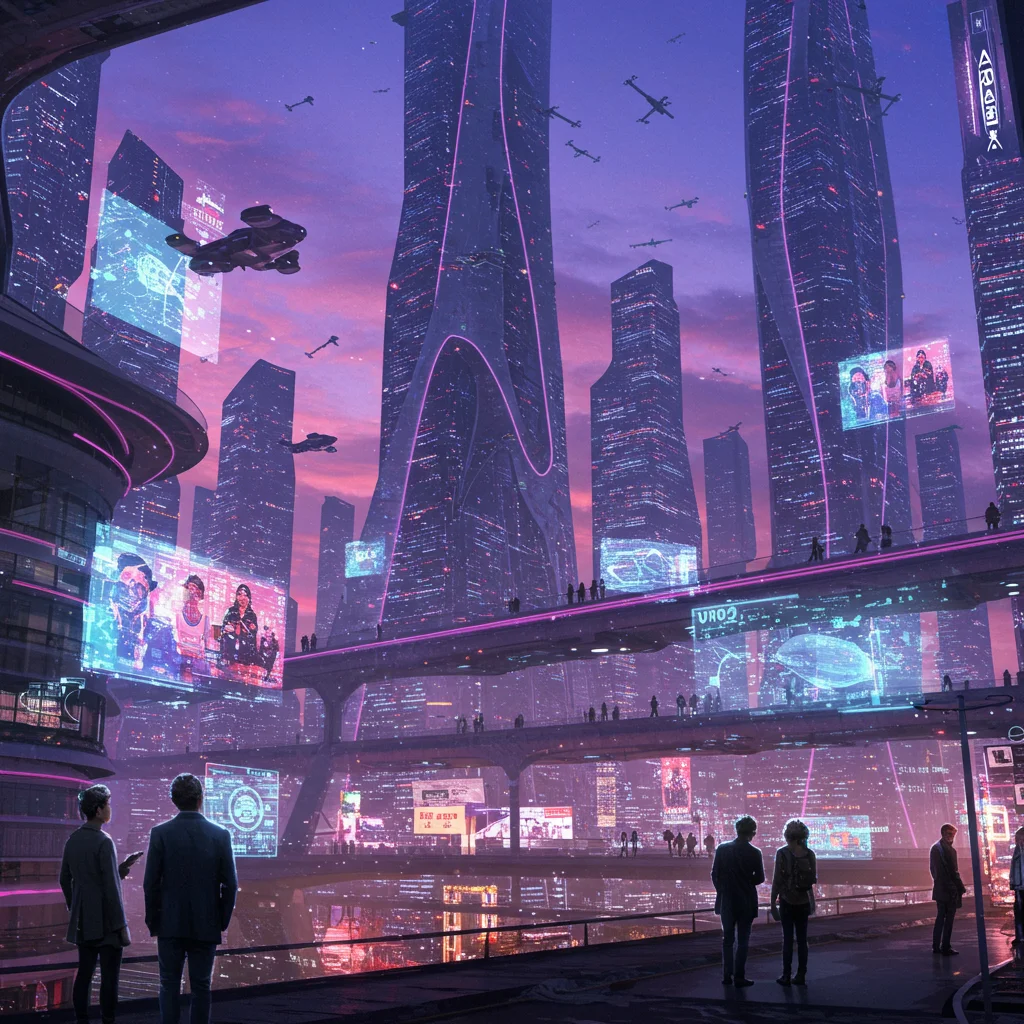 Cielos Neón: Paisaje Urbano Futurista