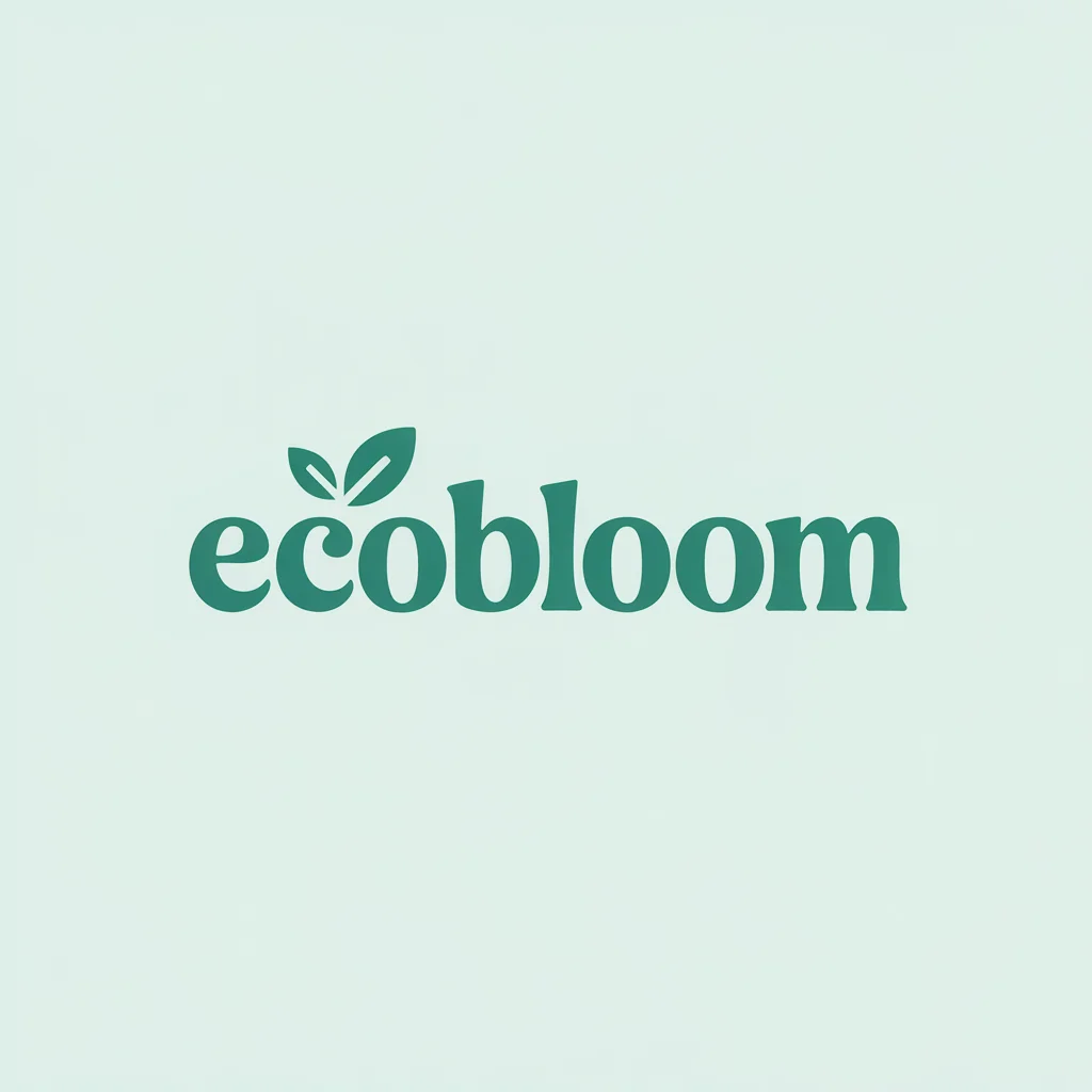 Eco-friendly clothing brand minimalist logo, vibrant colors, unique typography