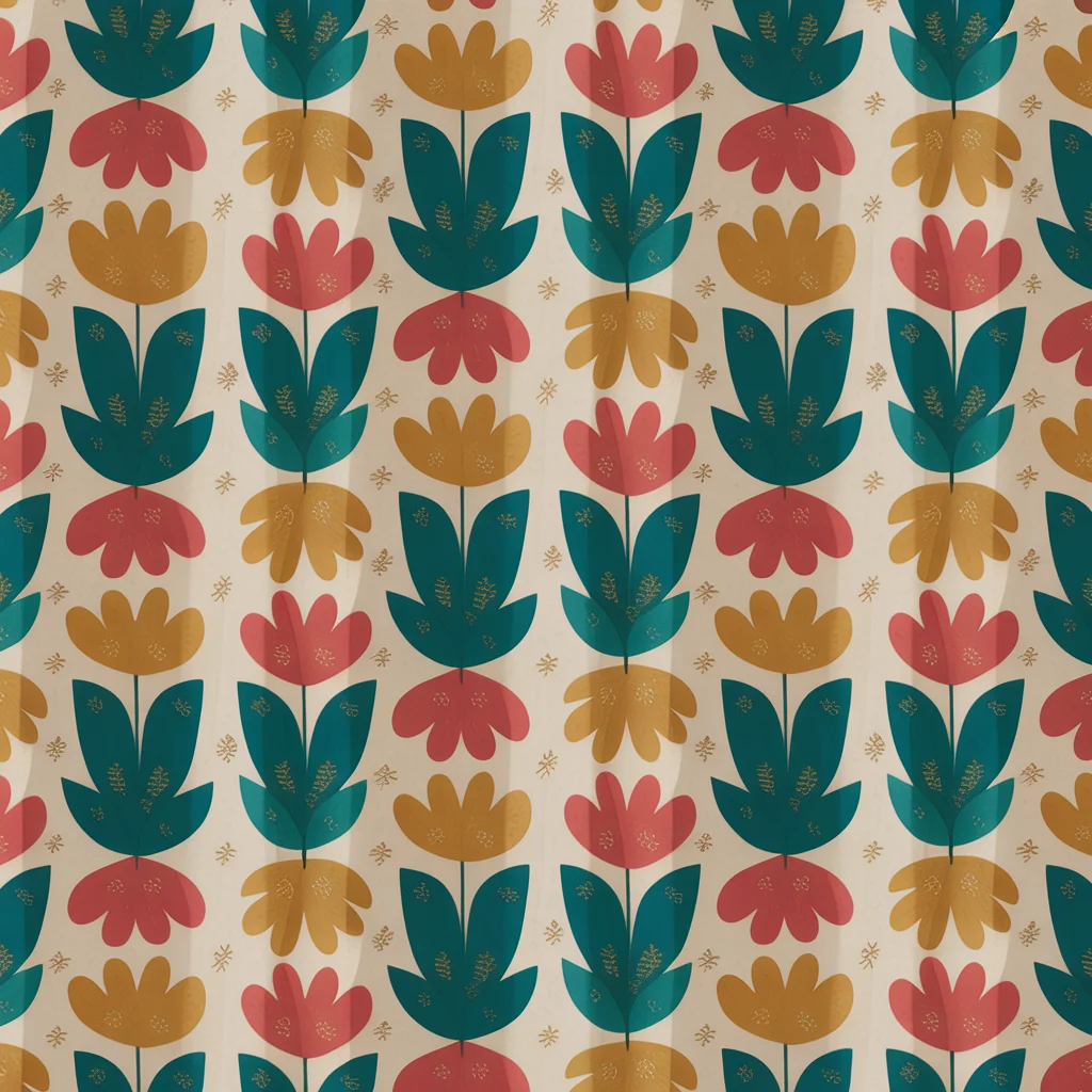 Vibrant fabric pattern, modern style, clean layout