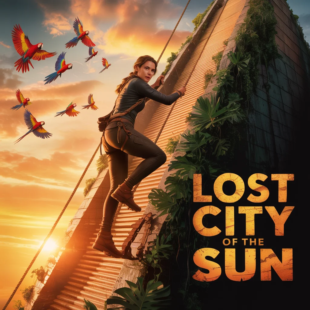 Science fiction movie poster with cinematic design, dramatic visuals, vibrant colors, engaging layout