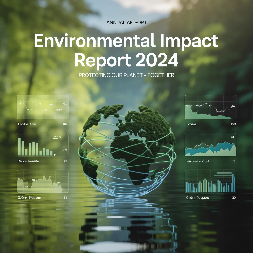 Modern eco-friendly business report visual with green color palette