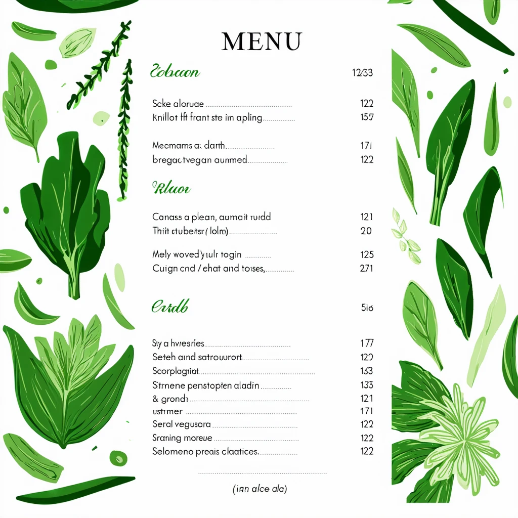 Menú Moderno de Bistró Vegano